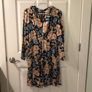 Rebecca Taylor A-Line, V Neck Silk Dress
